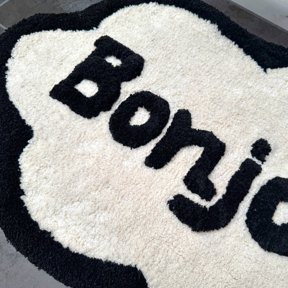 Mooky Mats Speech Bubble Bonjour Slogan Non Slip Bath Mat 50 x 80cm Image 5