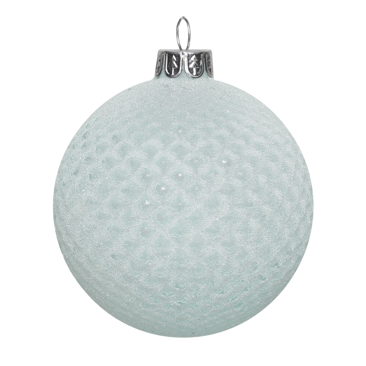 Single Mistletoe Cottage White Glitter Frosted Bauble in Assorted styles Image 2
