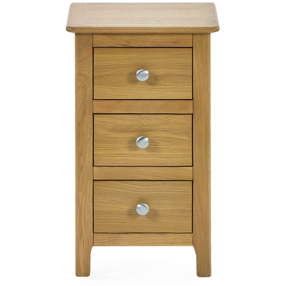 Julian Bowen Somerset 3 Drawer Oak Compact Bedside Table Image 4