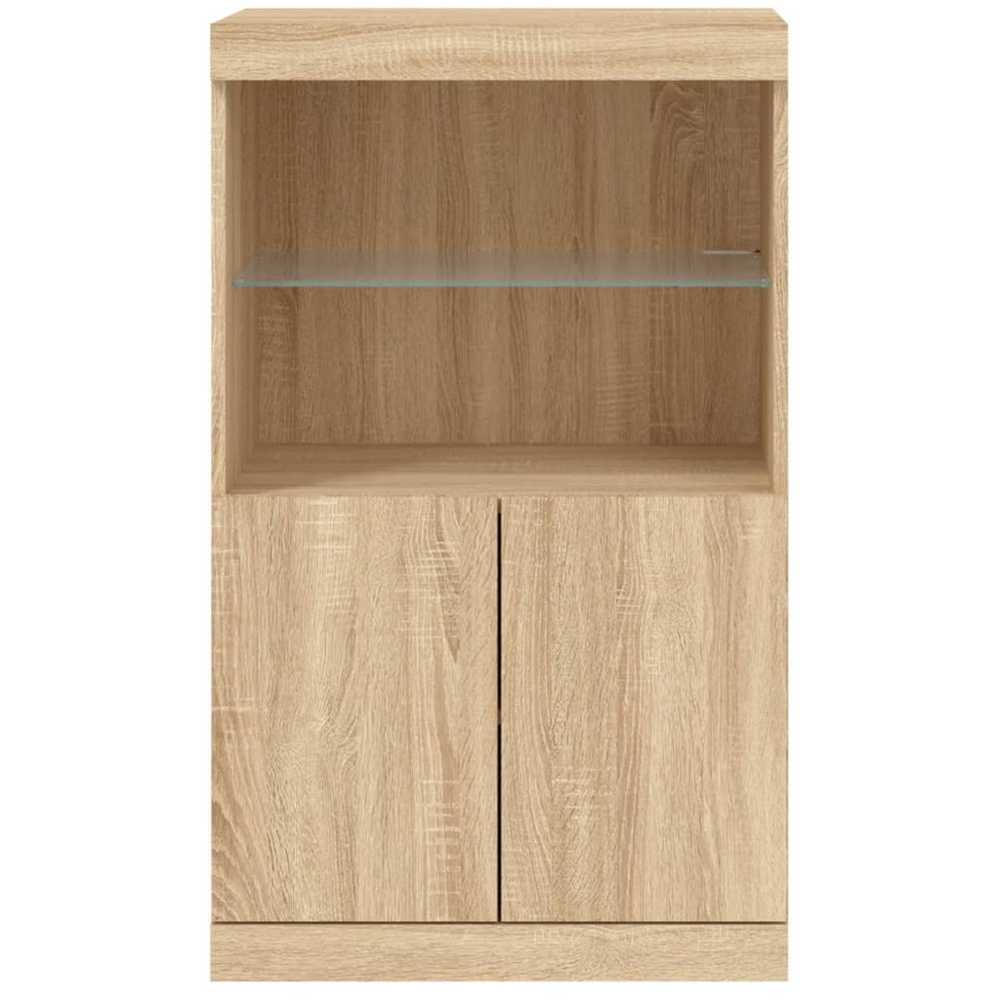 vidaXL 2 Door 2 Shelf Sonoma Oak Sideboard with LED Lights Image 3