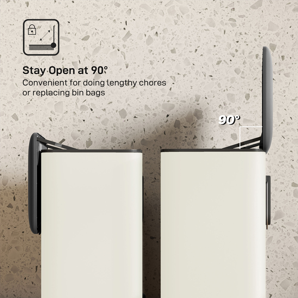 HOMCOM Cream Under Sink Hanging Kitchen Bin with Stay-Open Lid 8L Image 5
