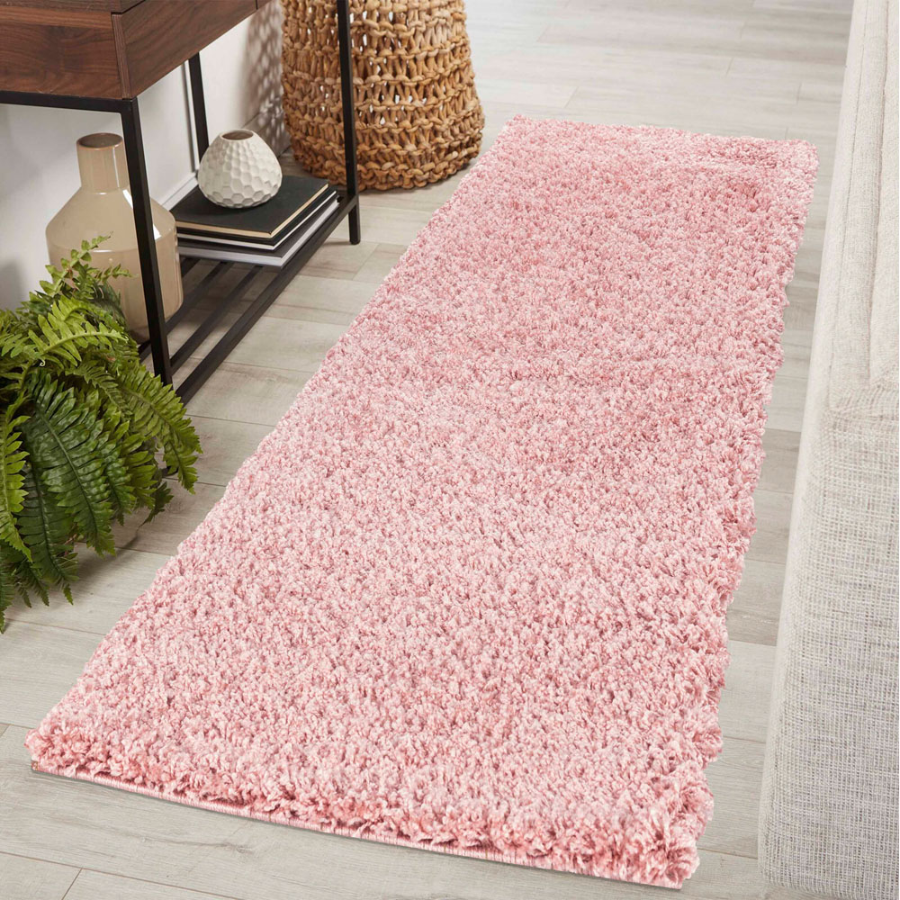 Desire Rugs Oxford Baby Pink Plain Shaggy Rug 200 x 290cm Image 5