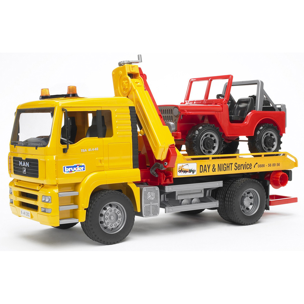 Bruder Kids MAN TGA Breakdown Truck with Cross Country Vehicle Playset Model Image 4
