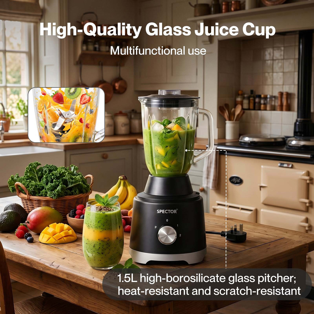 Spector Black 2.5L 2-Speed Food Processor 1500W Image 6