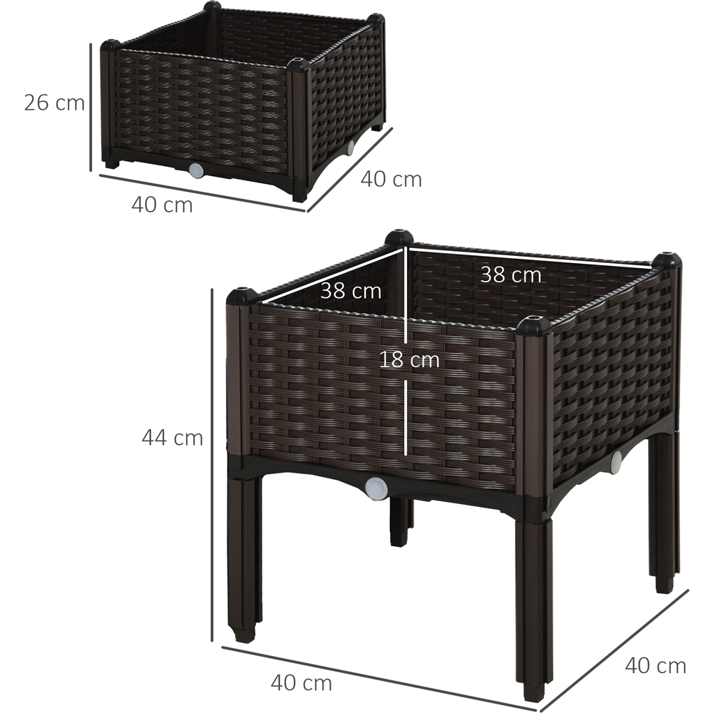 Outsunny Brown Raised Garden Bed Planter 2 Pack Image 8