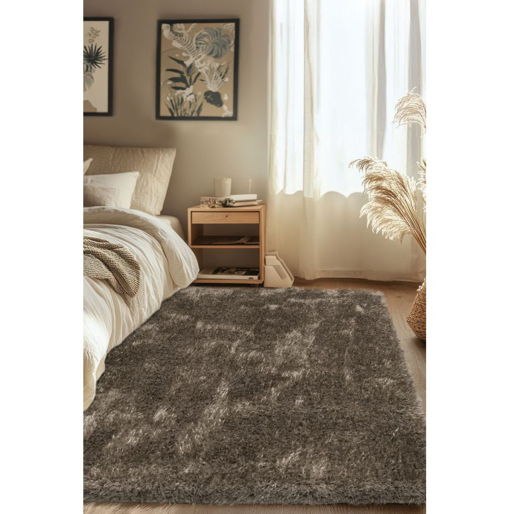 Homemaker Opulence Taupe Shaggy Rug 200 x 290cm Image 5