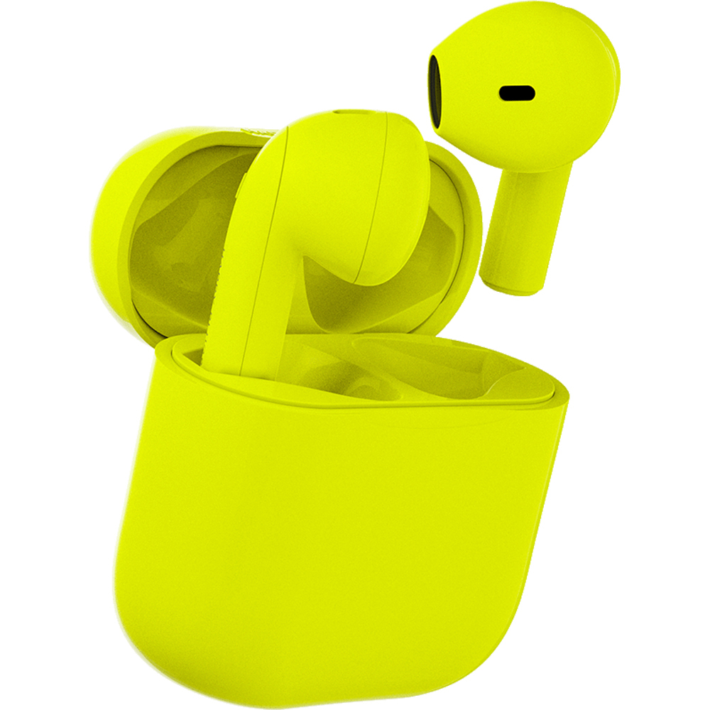 AVF Neon Yellow Happy Plugs Joy True Wireless Earphones Image 1