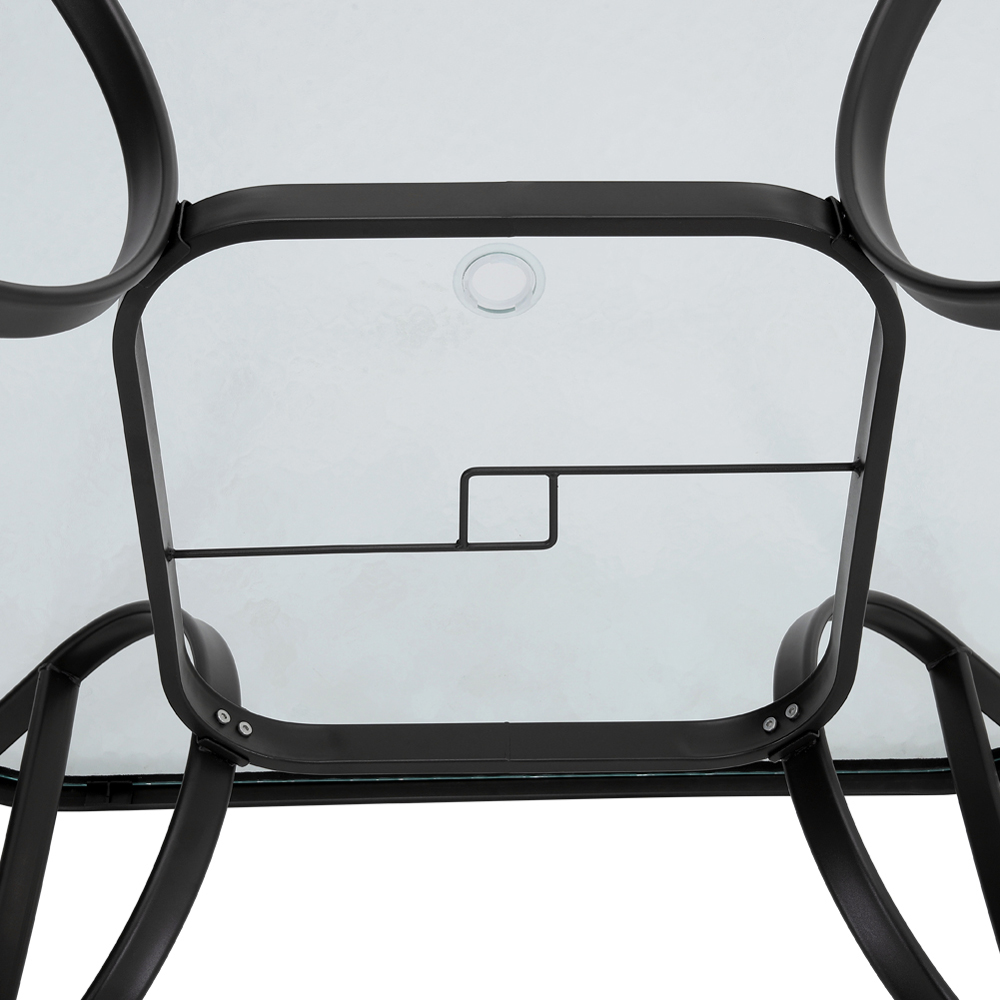 Living and Home Tempered Glass 4 Seater Square Garden Dining Table Image 6