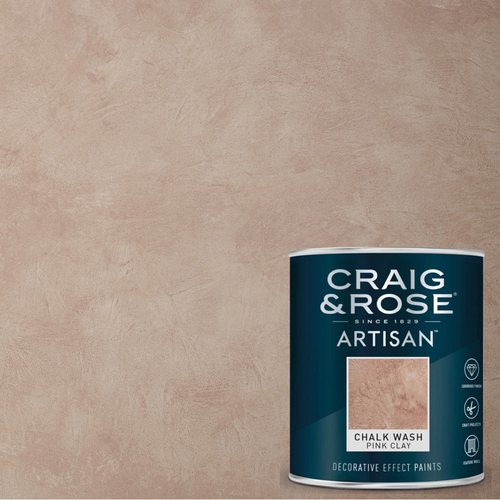 Craig & Rose Artisan Walls & Ceilings Chalk Wash Pink Clay Chalky Paint 750ml Image 4