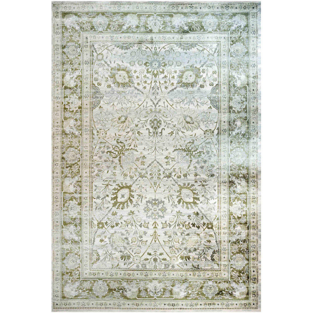 Kukoon Caralina Florrie Green Flat Vintage Rug 120 x 170cm Image 2