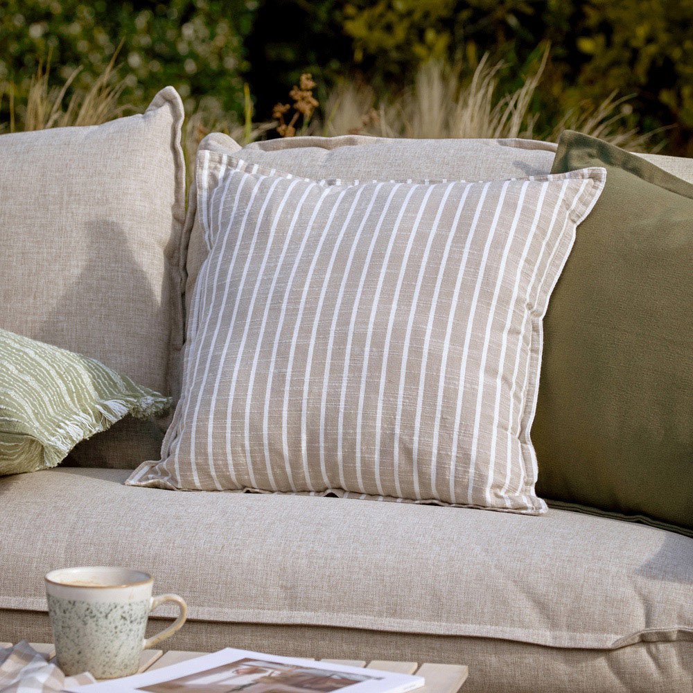 Yard Hessle Cream Stripe Cotton Cushion 45 x 45cm Image 2