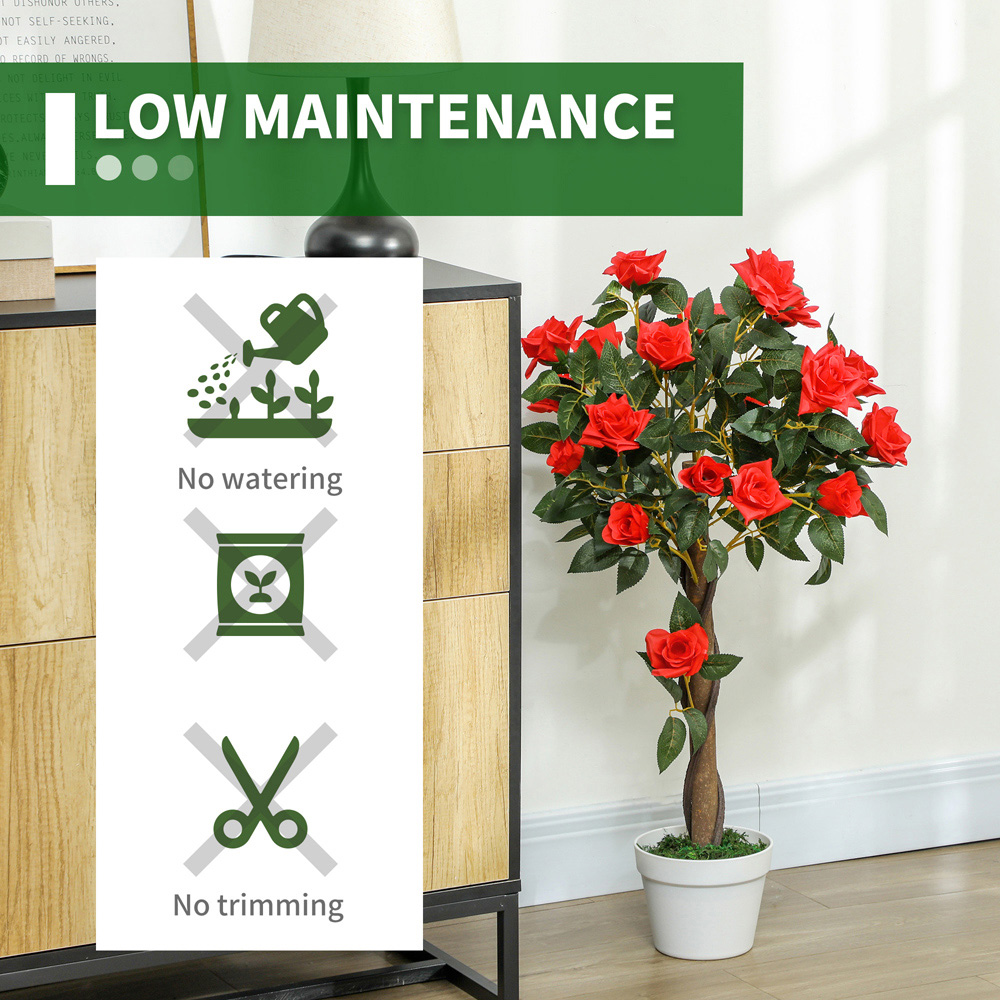 Portland Orange Rose Artificial Tree in Pot 90cm 2 Pack Image 7