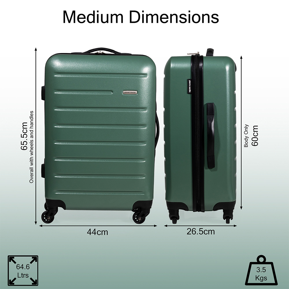 Pierre Cardin Voyager Medium Green Hard Shell Lightweight Trolley Suitcase Image 7