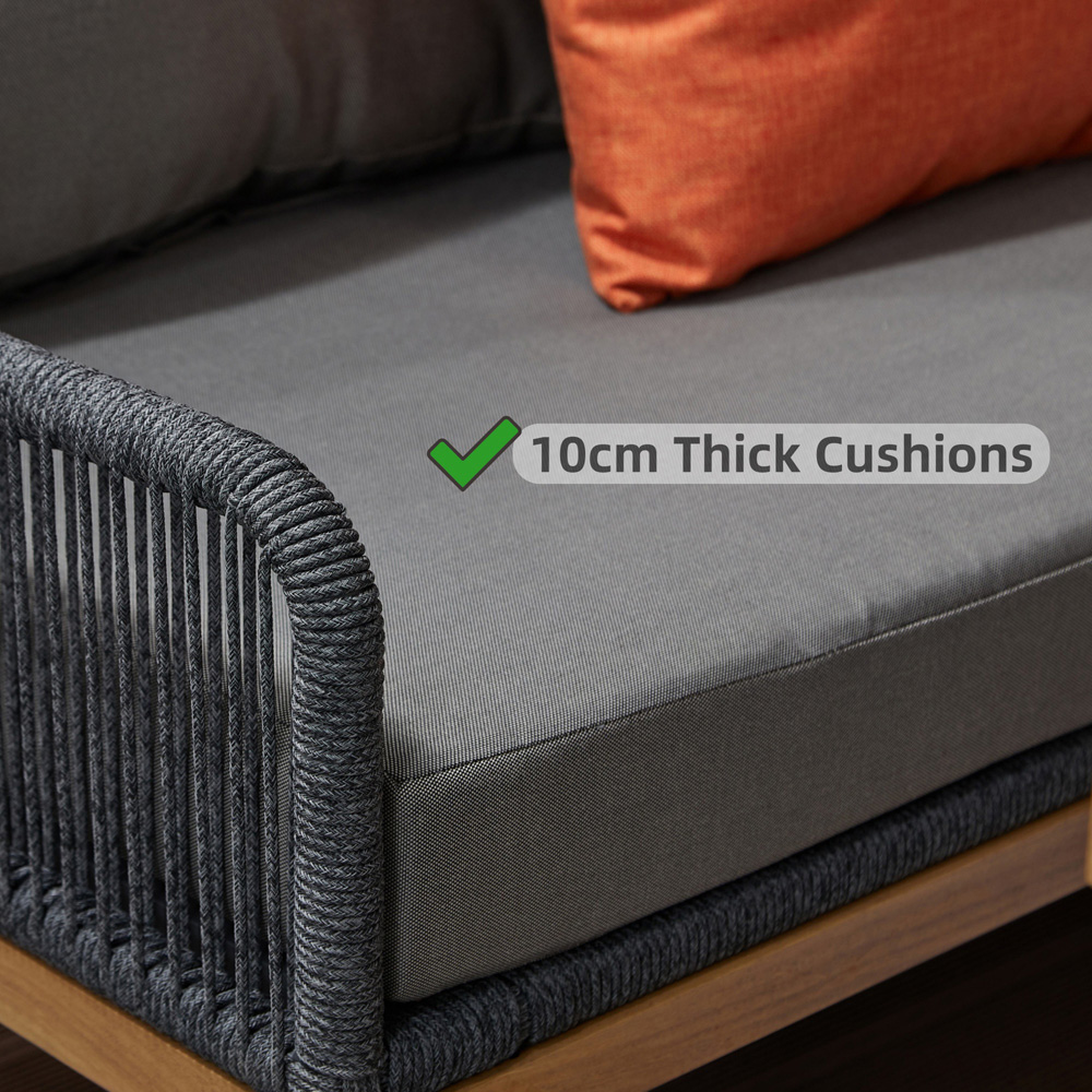 Furniture One 9 Seater Aluminium Corner Sofa Set with Lift Up Table Image 6