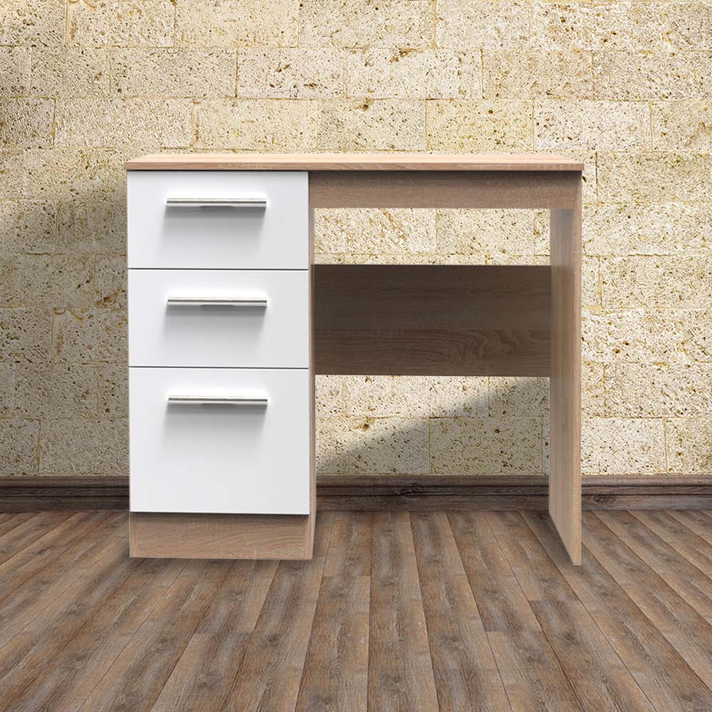 Crowndale Contrast 3 Drawer White and Bardolino Oak Vanity Ready Assembled Image 8