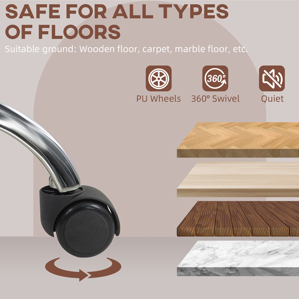 Portland Brown PU Leather Swivel Office Chair Image 8