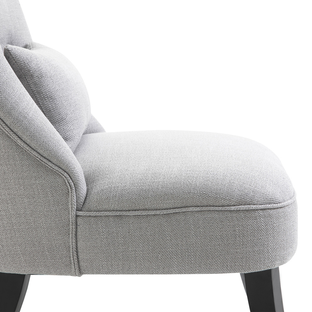 Portland Grey Tufted Dining Chair with Pillow Image 2
