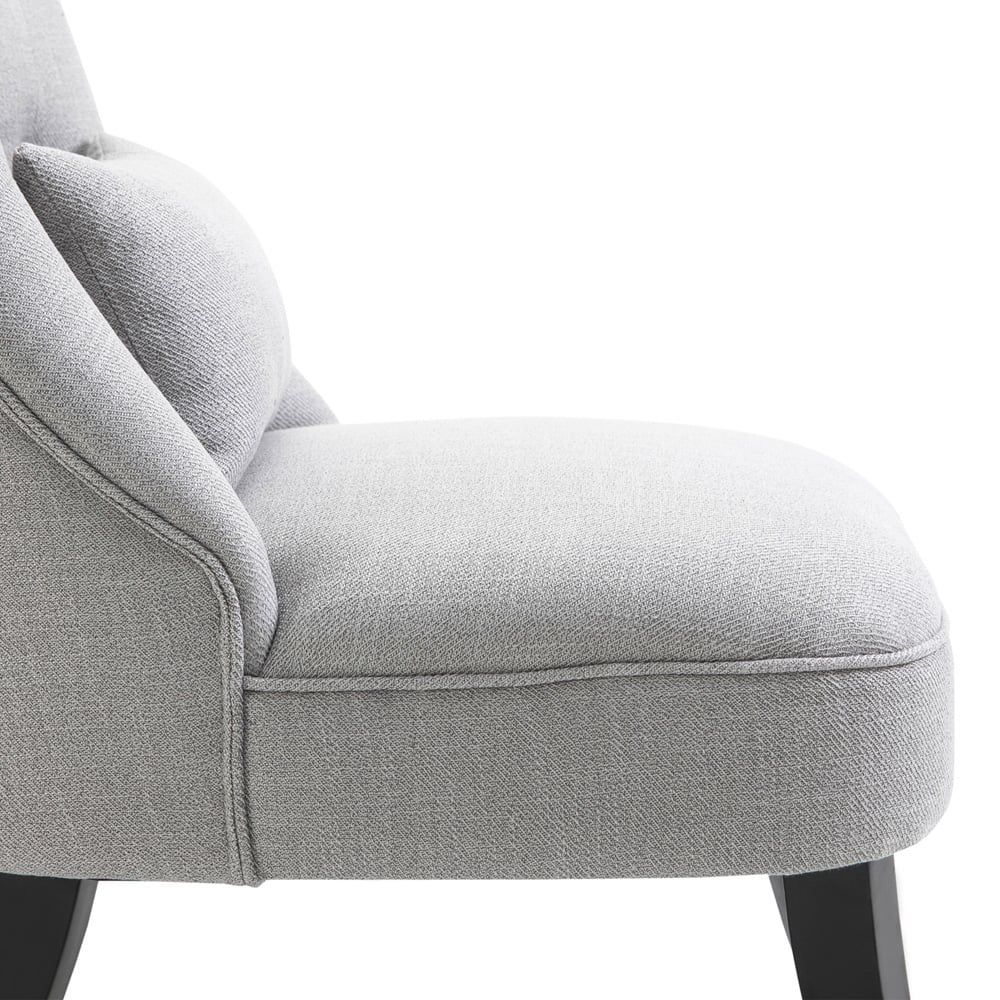 Portland Grey Tufted Accent Chair with Pillow Image 2