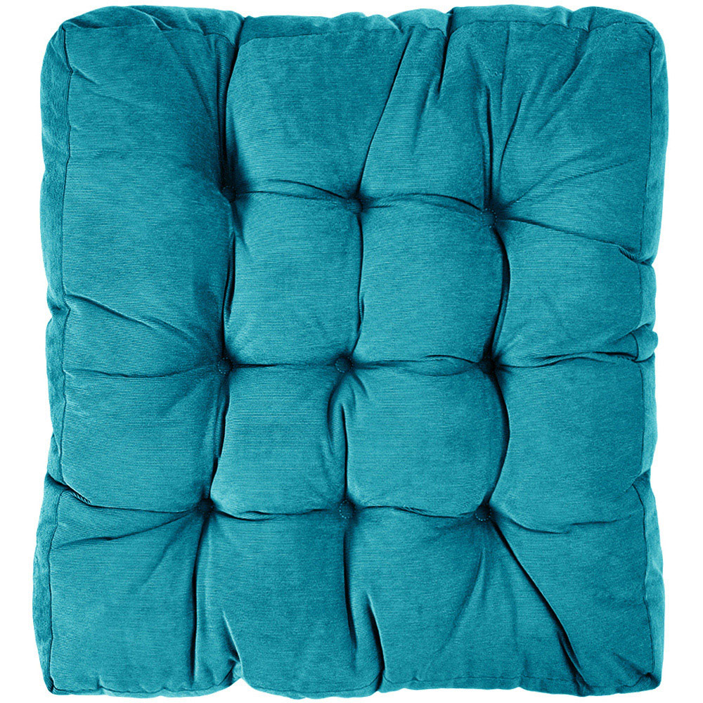 Living and Home Blue Soft Corduroy Chair Cushion 55 x 55cm Image 4