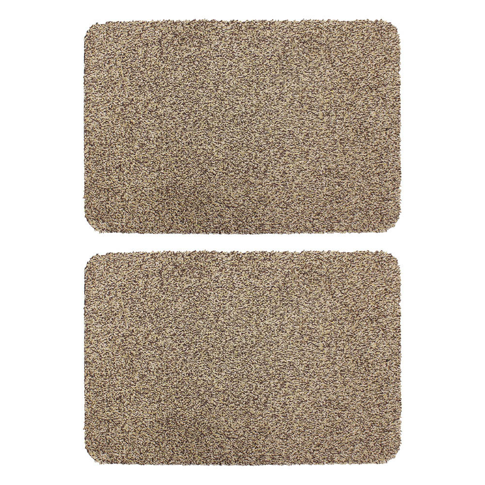 JVL Tanami Beige Barrier Doormat 50 x 75cm 2 Pack Image 1