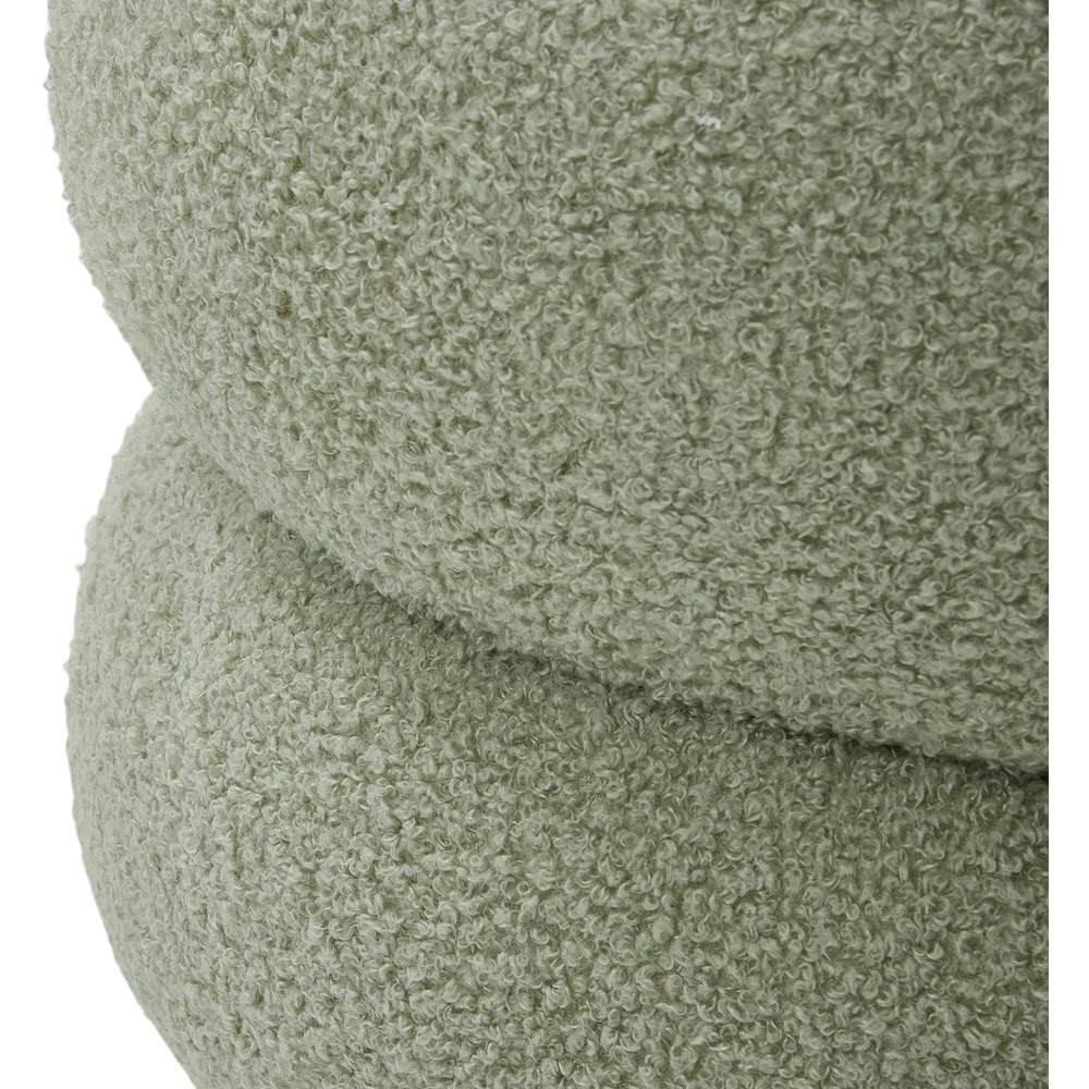 Living and Home Green Teddy Fleece Double Layer Round Footstool Image 5