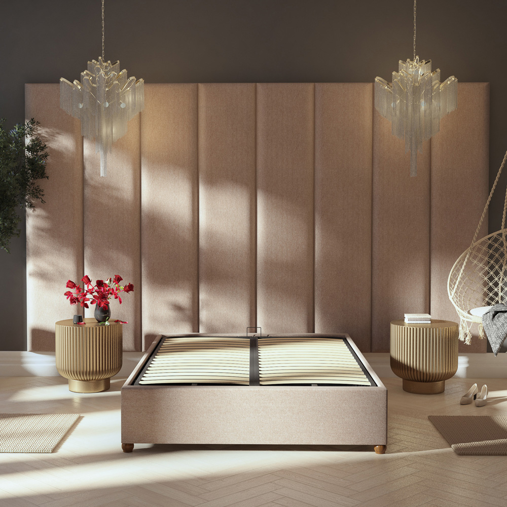 Aspire Furniture Llewelyn-Bowen Luxury Natural Saxon Twill Wall Mounted Headboard 45cm Image 2