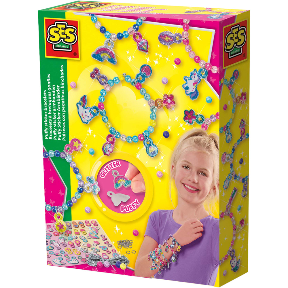 SES Creative Glitter Puffy Sticker Bracelets Kit Image 1