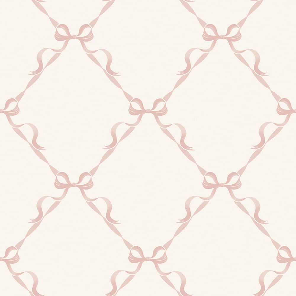Holden Decor Tied With a Bow Cream and Pink Wallpaper Image 1