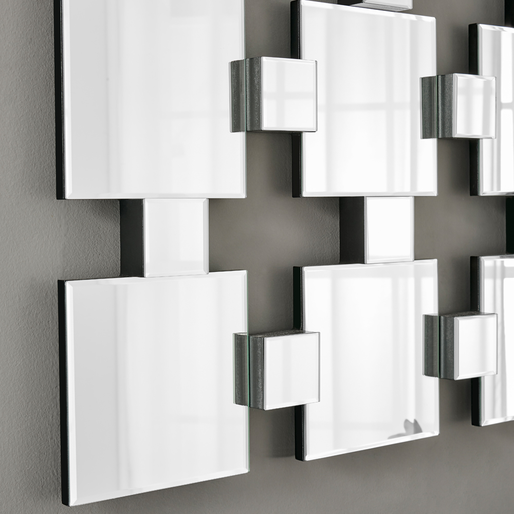Furniturebox Baldr Statement Square Grid Large Wall Mirror 96 x 96cm Image 3
