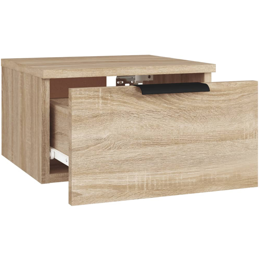 vidaXL Set of 2 Sonoma Oak Wall Mounted Bedside Cabinet Image 6