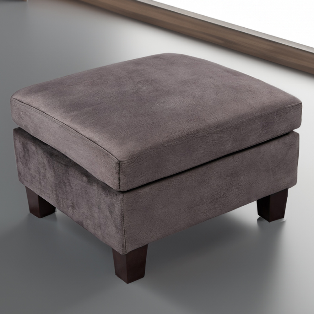 Brooklyn Mottled Mink Brushed Velvet Footstool Image 1