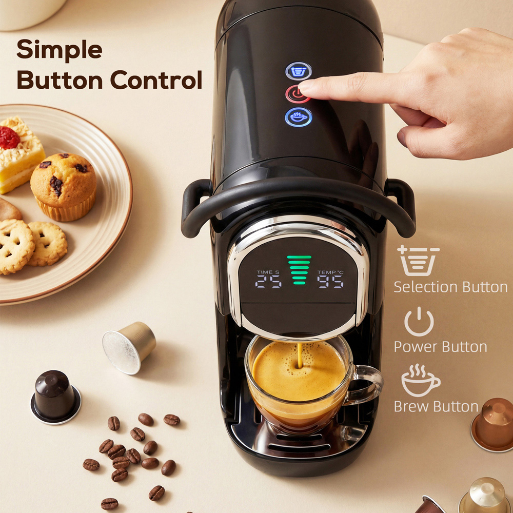 HOMCOM 19 Bar Black Pod Semi-Automatic 600ml Coffee Machine 1450W Image 6