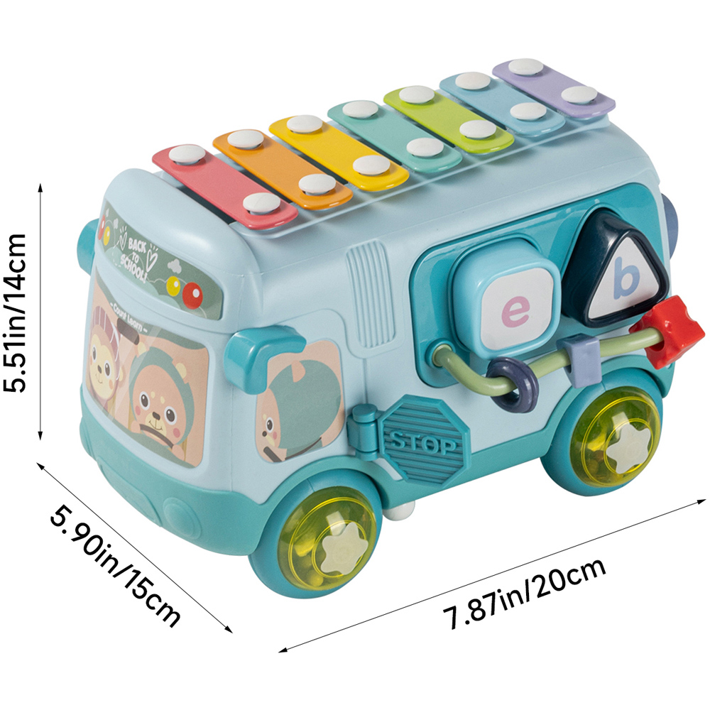 H&O Direct Kids Bus-Shape Musical Xylophone Toy Image 7