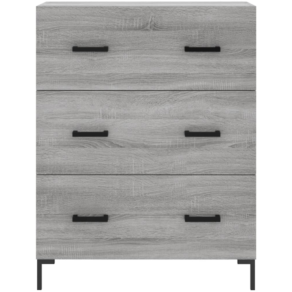 vidaXL 2 Door 3 Drawer Grey Sonoma Highboard with Metal Legs Image 8