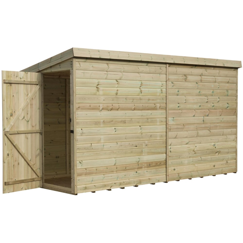 Empire Sheds 2000 10 x 4ft Side Panel Door Tongue and Groove Pent Garden Shed Image 1
