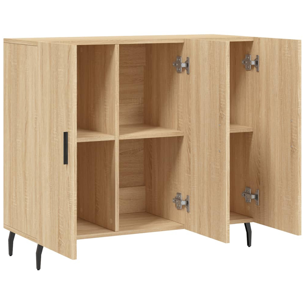 vidaXL 3 Door Sonoma Oak Sideboard with Metal Legs Image 5