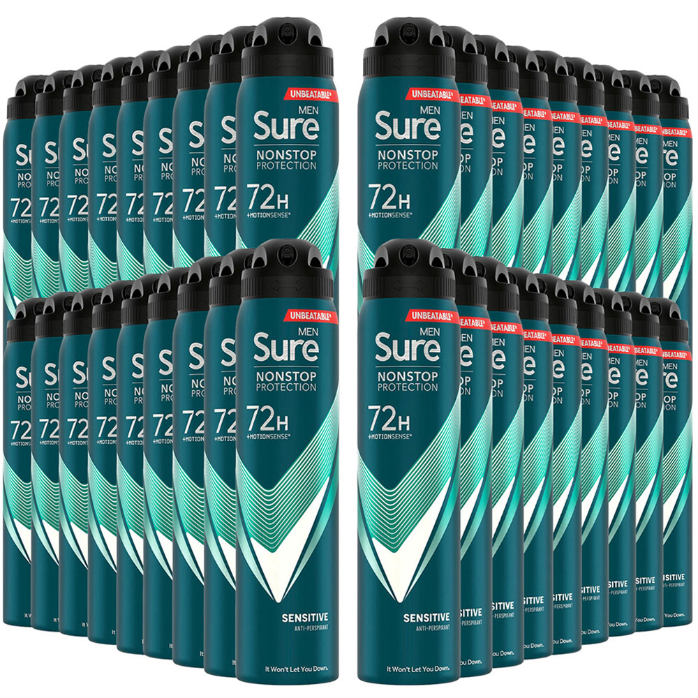 Sure Men Sensitive 72H Nonstop Protection Anti-Perspirant Deodorant 250ml 36 Pack Image 1
