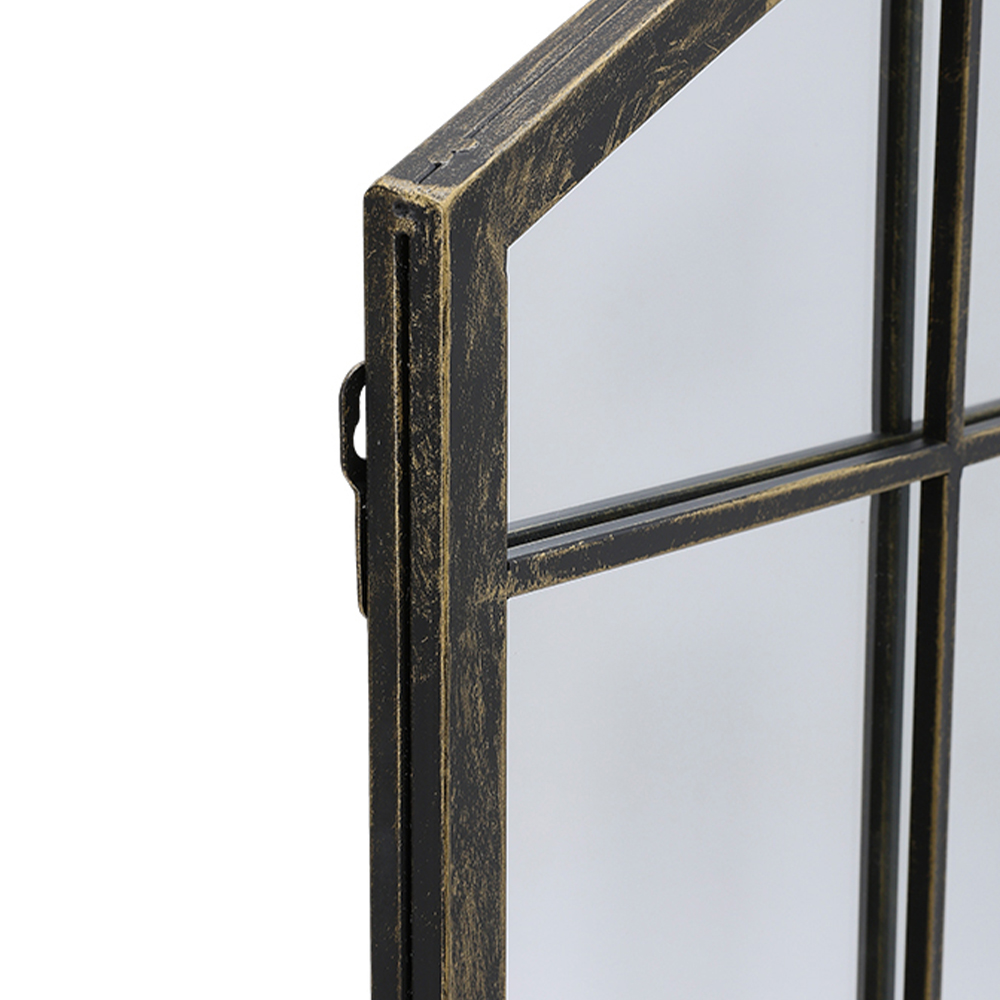 Living and Home Bronze Arched Wall Mirror with Metal Frame Image 5