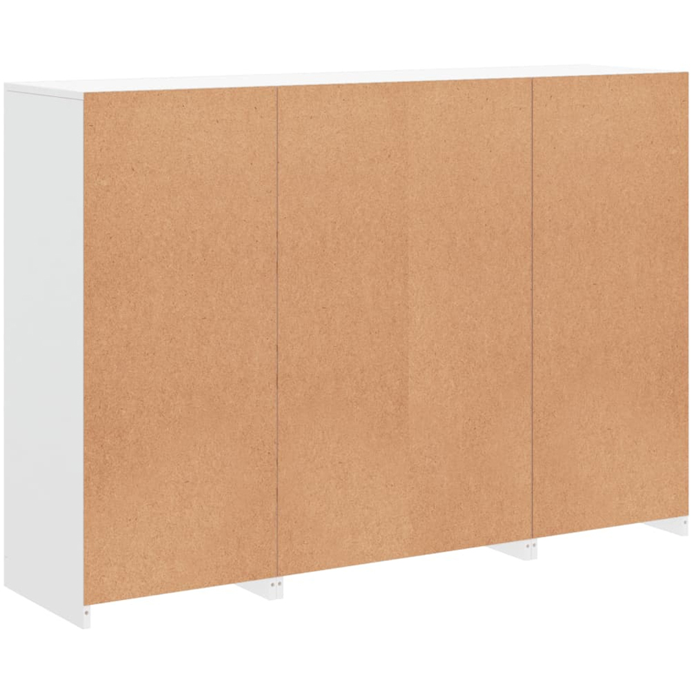 vidaXL 2 Door 6 Shelf White LED Sideboard 3 Piece Image 7