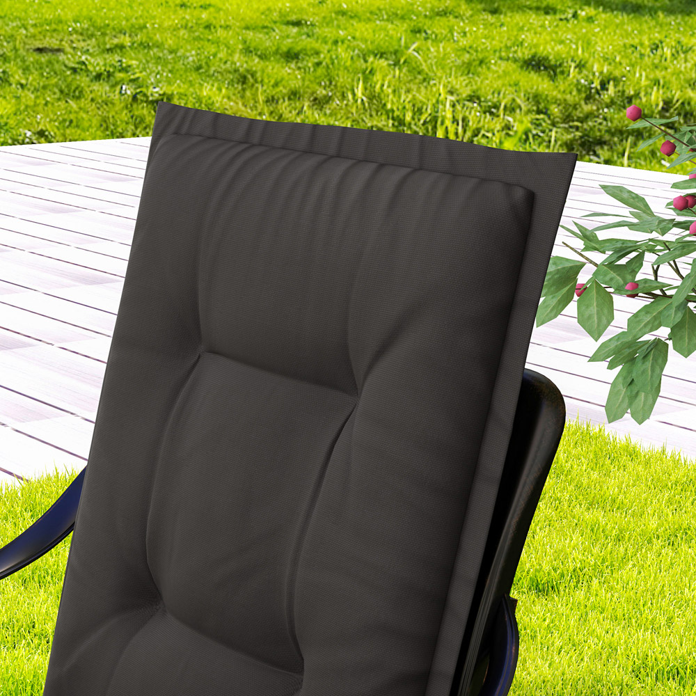 Outsunny Charcoal Grey Garden Chair Cushions 50 x 50cm 4 Pack Image 3