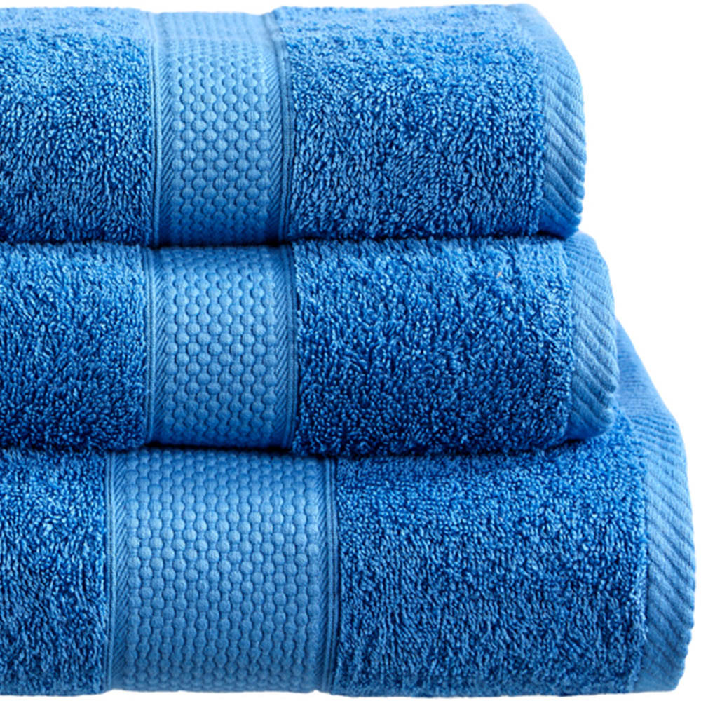 Imperial Ringspun Combed Cotton Cobalt Turkish Bath Towel 2 Pack Image 2