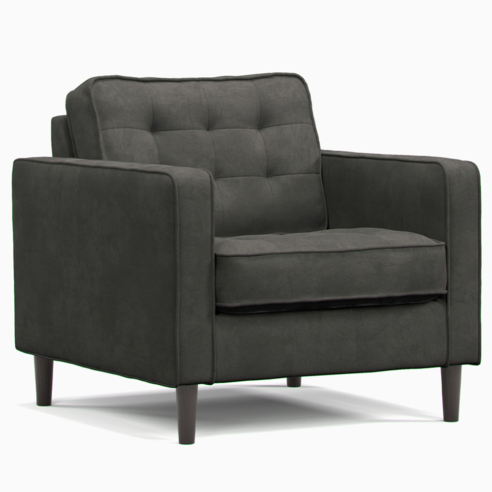 Eden 6 Seater Graphite Chenille Sofa Suite Image 5