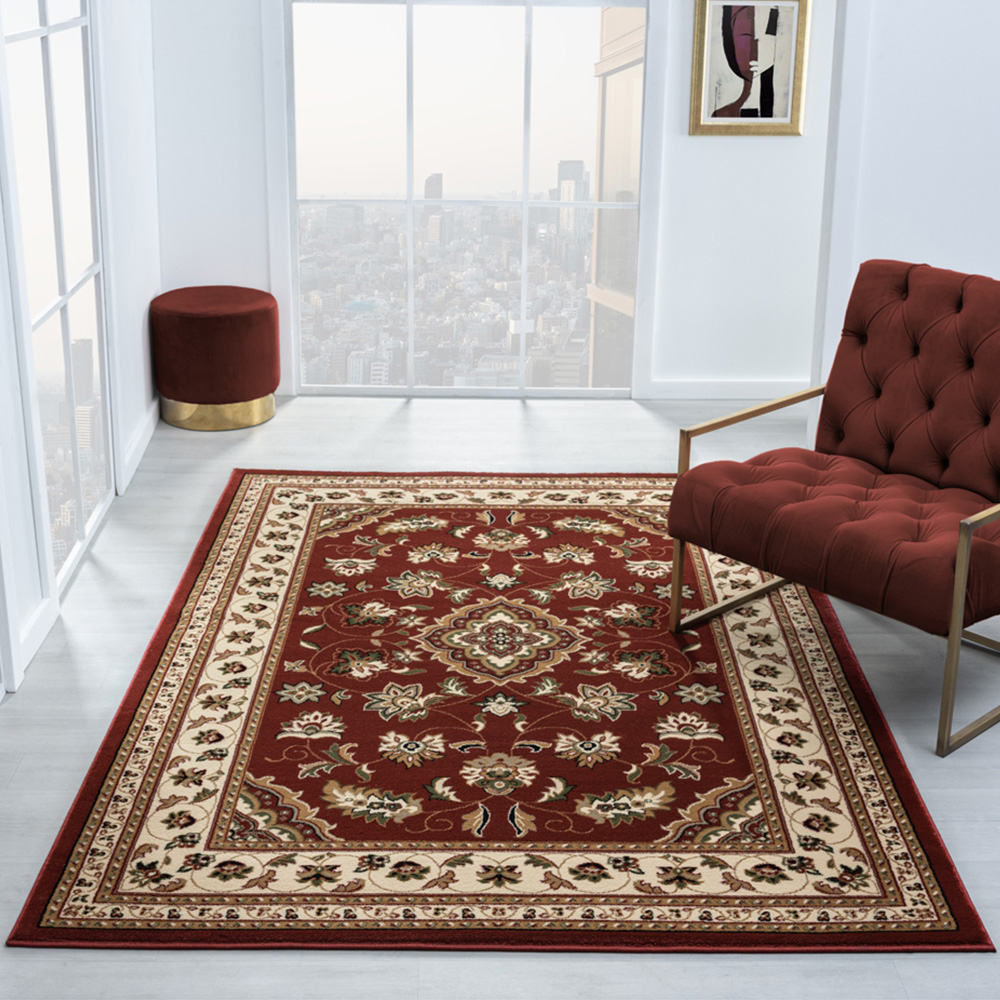 Portland HMC Sherbourne Red Traditional Rug 120 x 170cm Image 1