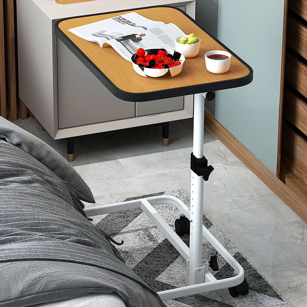 Costway Natural Portable Bedside Table Image 1