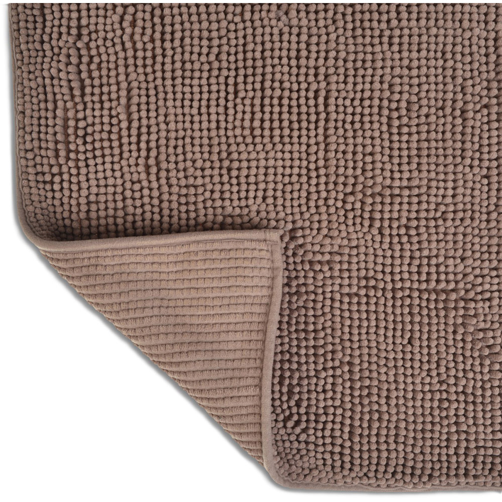 Allure Bath Fashions Mocha Chenille Microfibre Supersoft Non-Slip Bobble Bath Mat 50 x 80cm Image 3