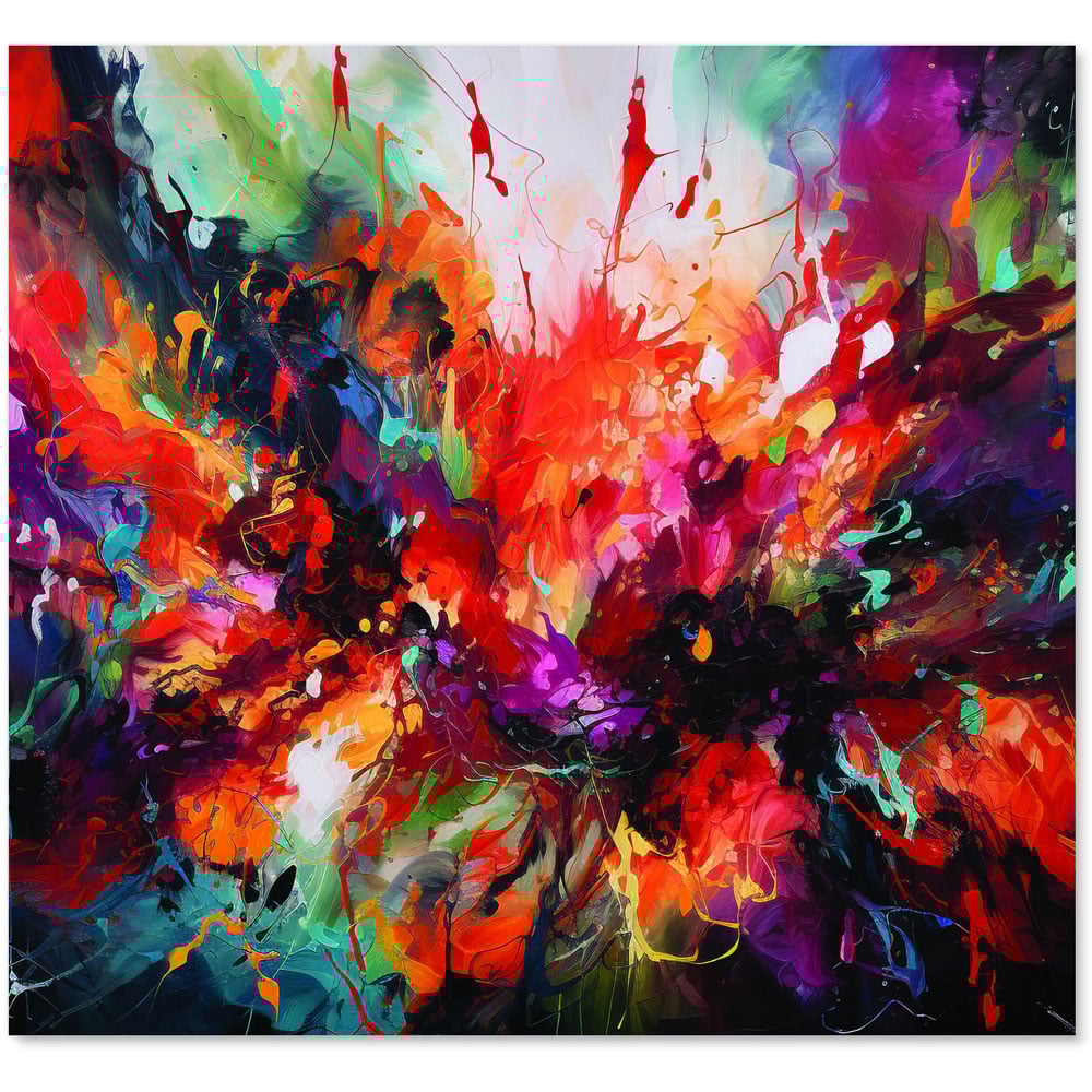 Warren Reed Designer Vibrant Abstract Painting Of Halloween Glass Kitchen Splashback 65 x 70cm Image 2