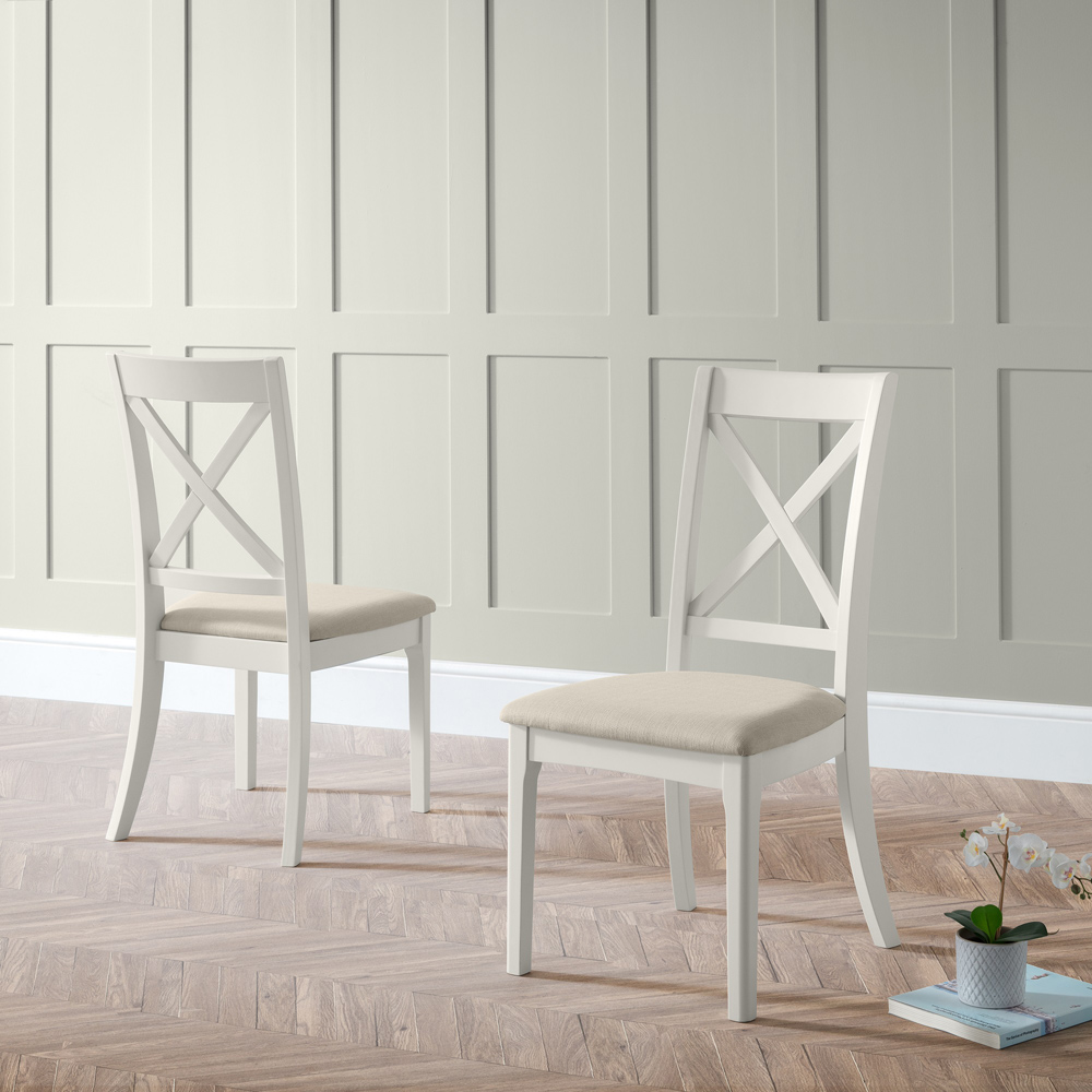 Julian Bowen Provence Set of 2 Ivory and Grey Dining Chair Image 6