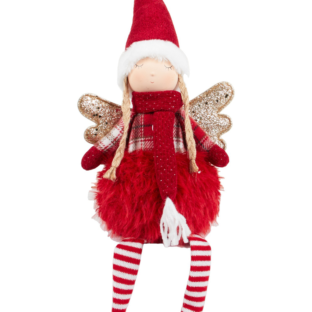 Shelf Sitting Traditional Fairy OrnamentRed Image 3