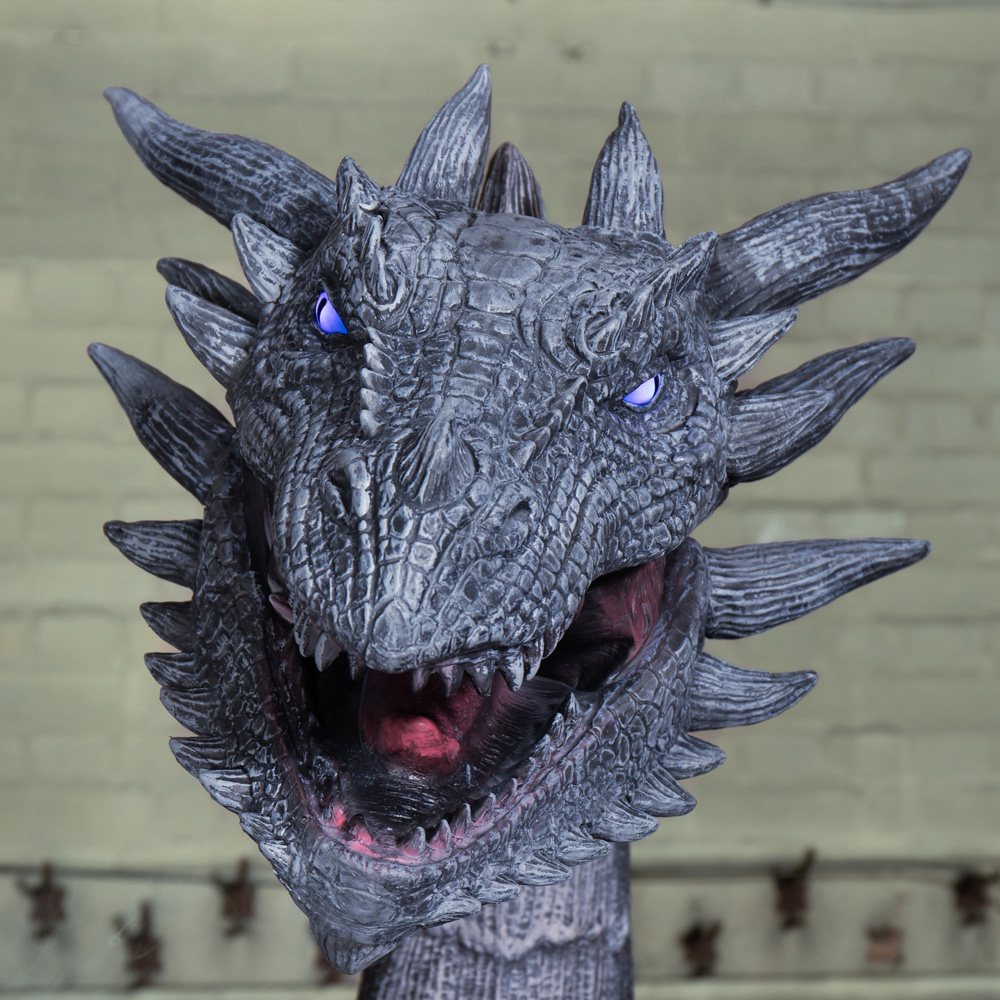 Samuel Alexander LED Motion Activated Winter Dragon Halloween Decoration with Smoke Machine 7ft Image 4
