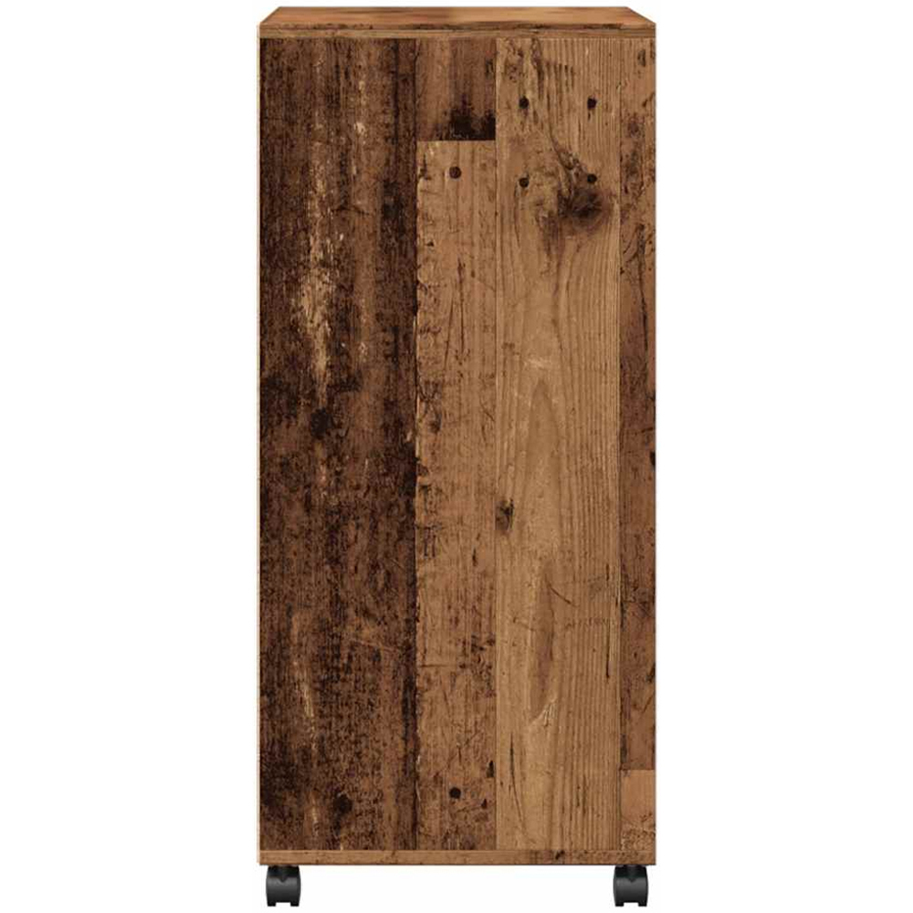 vidaXL 2 Door Single Open Shelf Old Wood Rolling Storage Cabinet Image 5